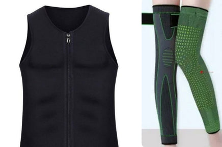 Complete Knee Support and Sauna Effect Neoprene Vest Kit