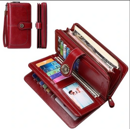 Cartera de mujer grande con protección RFID