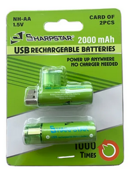Pilas AA recargables por USB