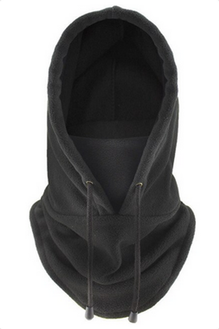 Capucha de tejido polar con cuello integrado en color negro