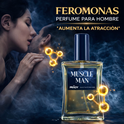 Frasco de perfume con feromonas Muscle Man para hombre