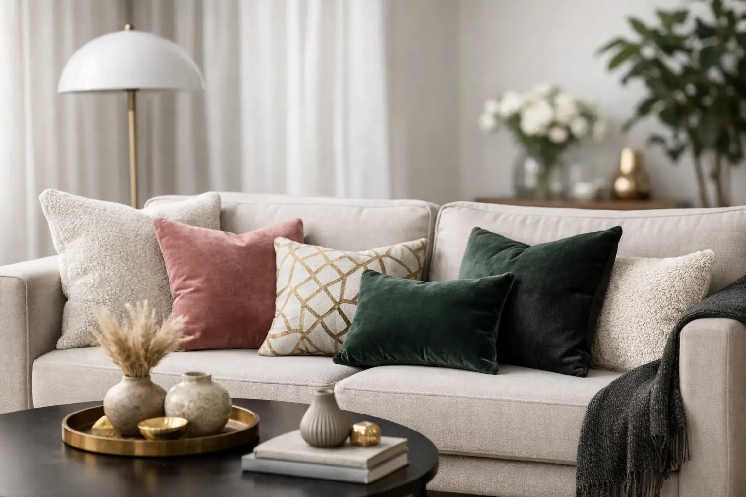 Cómo combinar cojines para un salón elegante
