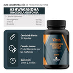 Ashwagandha Rhodiola Grifonia 100 Cápsulas