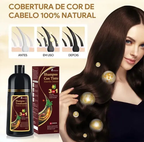 Shampoo Tinta Negra 3 en 1