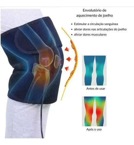 Rodillera Termica Recargable USB con 3 Niveles de Calor