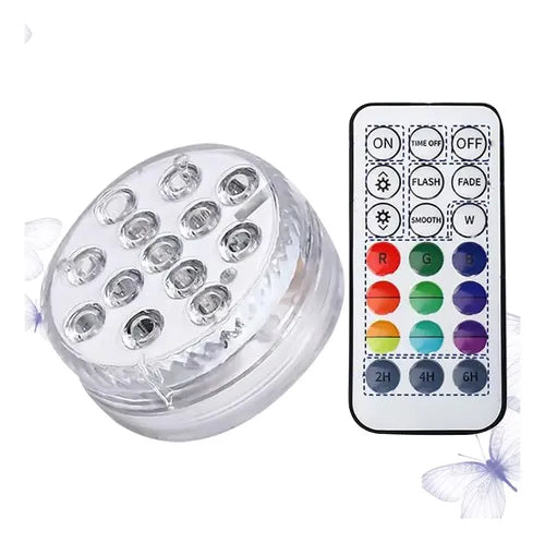 Luz LED RGB Sumergible para Piscina con Control Remoto