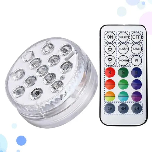 Luz LED RGB Sumergible para Piscina con Control Remoto