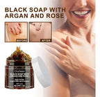 Jabon Negro Marroqui Oceaura con Argan y Rosa 200g