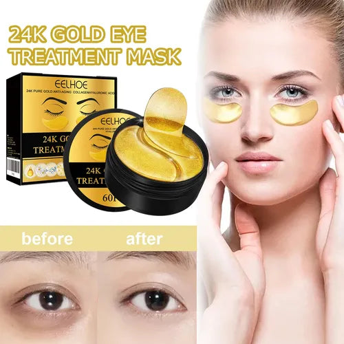 Parches Hidratantes de Oro 24K para Ojos EELHOE - 60 Unidades