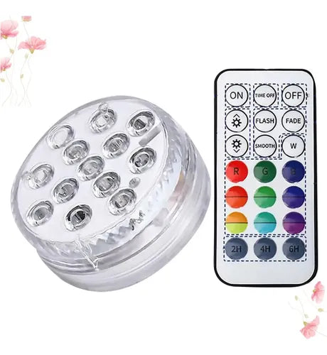 Luz LED RGB Sumergible para Piscina con Control Remoto