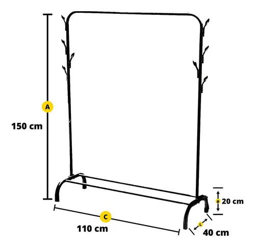 Cabideiro 150cm Robusto