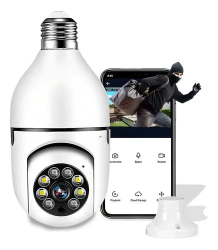 Bombilla Inteligente con Camara de Seguridad WiFi 1080p