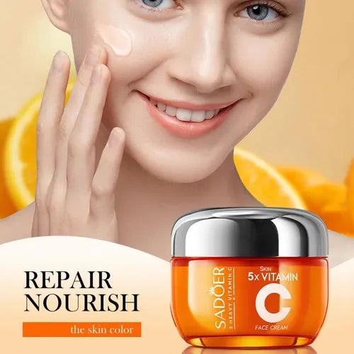 Creme Facial Clareador 5 em 1 com Vitamina C Ativa - Niacinamida - Pele Radiante a Cada Aplicação