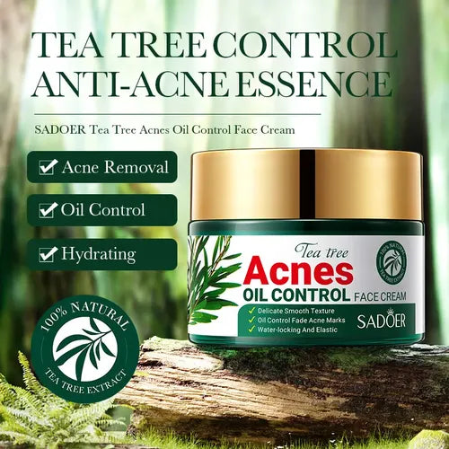 Crema Facial Control de Acne SADOER con Aceite de Arbol de Te