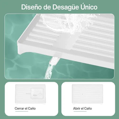 Escorredor 2 Niveles Acero Inox Blanco