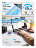 Cargador 3 en 1 Retrátil 100W USB C Rápido