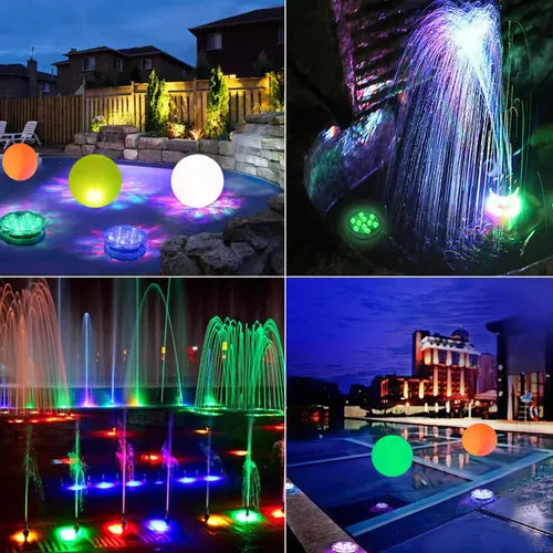 Luz LED RGB Sumergible para Piscina con Control Remoto