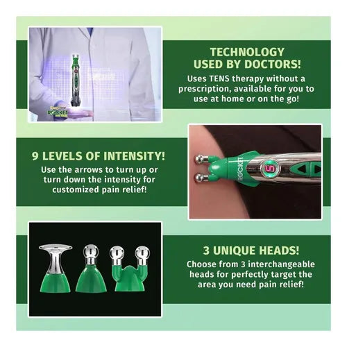 Pulsera de masaje electrico con 3 cabezales intercambiables
