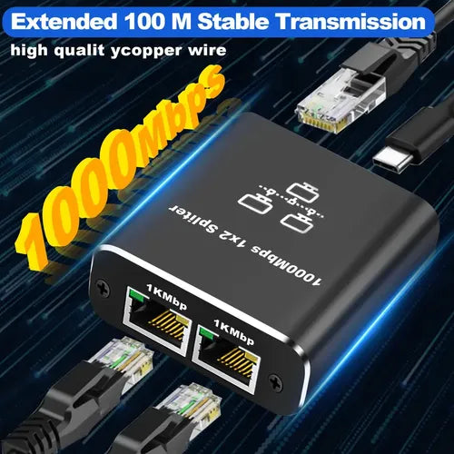 Divisor de Internet 2 en 1 con Cable USB