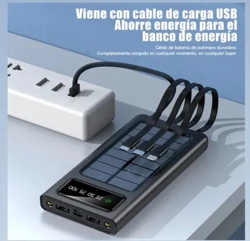Cargador Solar 12000mAh Portatil