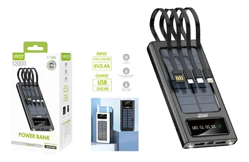 Cargador Solar 12000mAh Portatil