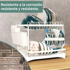 Escorredor 2 Niveles Acero Inox Blanco