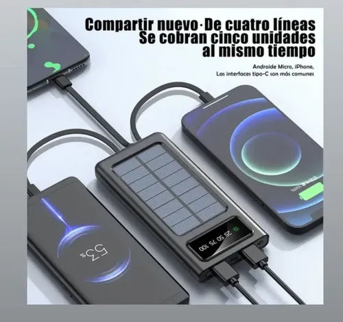 Cargador Solar 12000mAh Portatil