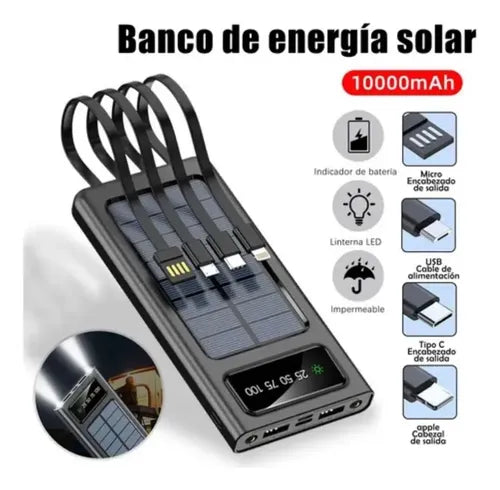 Cargador Solar 12000mAh Portatil