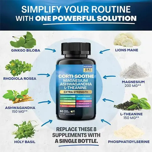 Corti-Soothe 13 en 1: Relajación y Control del Estrés Extra Fuerte