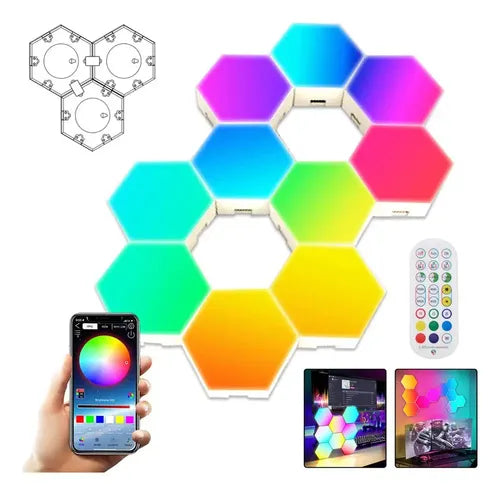 Luz LED Hexagonal 6 Unidades