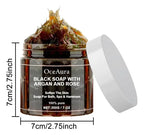Jabon Negro Marroqui Oceaura con Argan y Rosa 200g