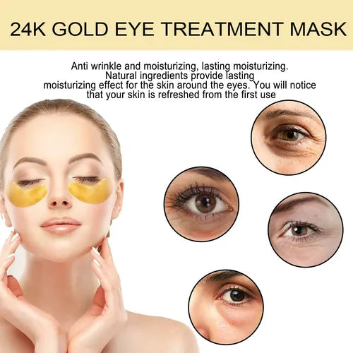Parches Hidratantes de Oro 24K para Ojos EELHOE - 60 Unidades