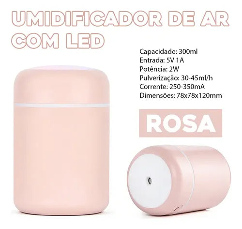 Humidificador Rosa LED