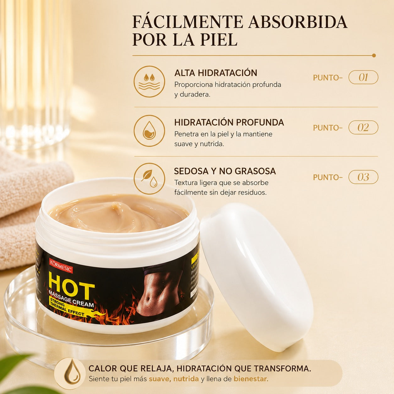 Hot Massage Cream – Efecto Térmico Relajante