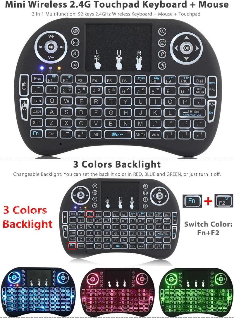 Teclado Inalámbrico con Touchpad y LED