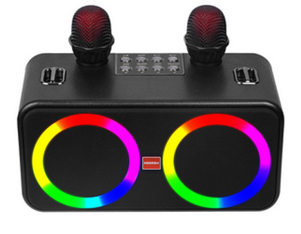Altavoz karaoke bluetooth con dos micrófonos inalámbricos