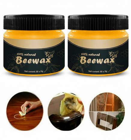 Pack de 2 envases de cera de abeja para madera