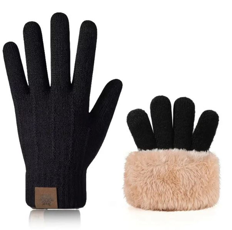 Unisex Winter Gloves with Fur Lining