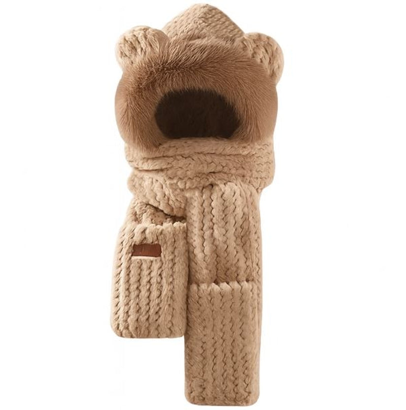 Sciarpa con cappuccio beige