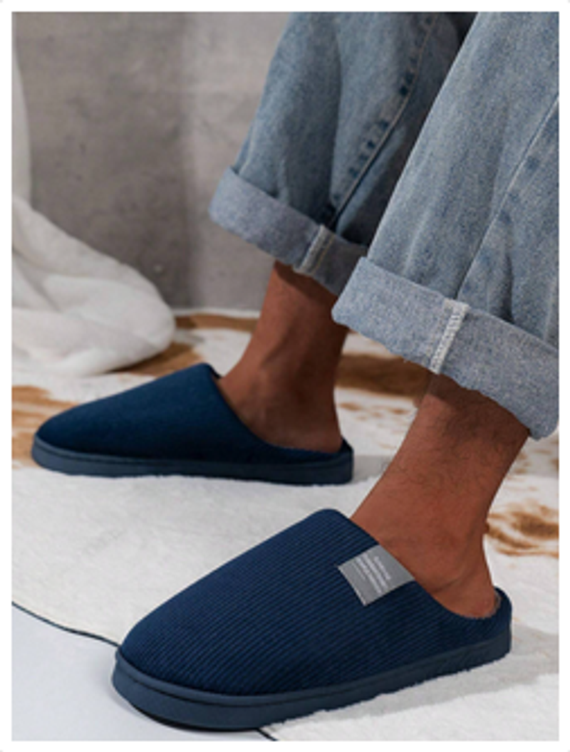 Men's Navy Blue Slippers