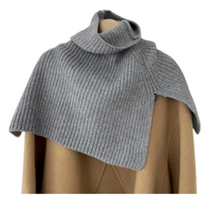 Cuello tipo bufanda para mujer en color gris