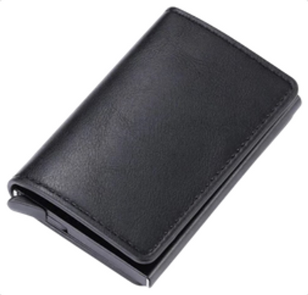 Cartera de piel con compartimentos para tarjetas y billetes