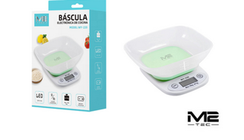 Báscula de cocina LED con vaso medidor