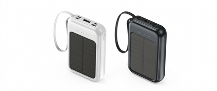 Batería externa solar de 10000 mAh con cables integrados