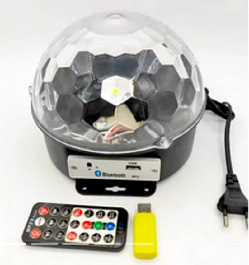 Altavoz bola de discoteca con luces multicolores