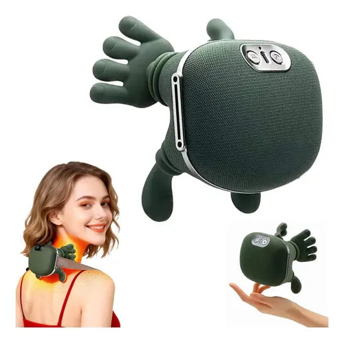Masajeador de Cuello, Hombros y Zona Lumbar con Calor – Diseño Mano Verde Musgo