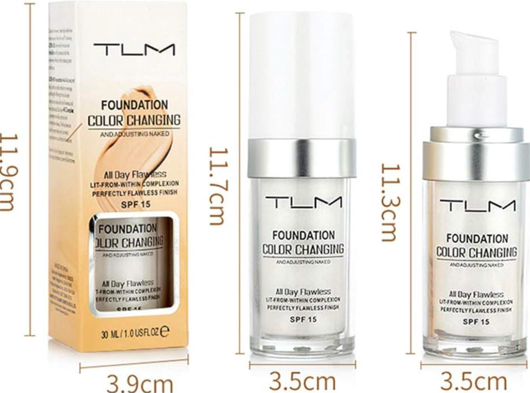 Corrector de Tono de Piel Base Liquida Adaptable 30ml