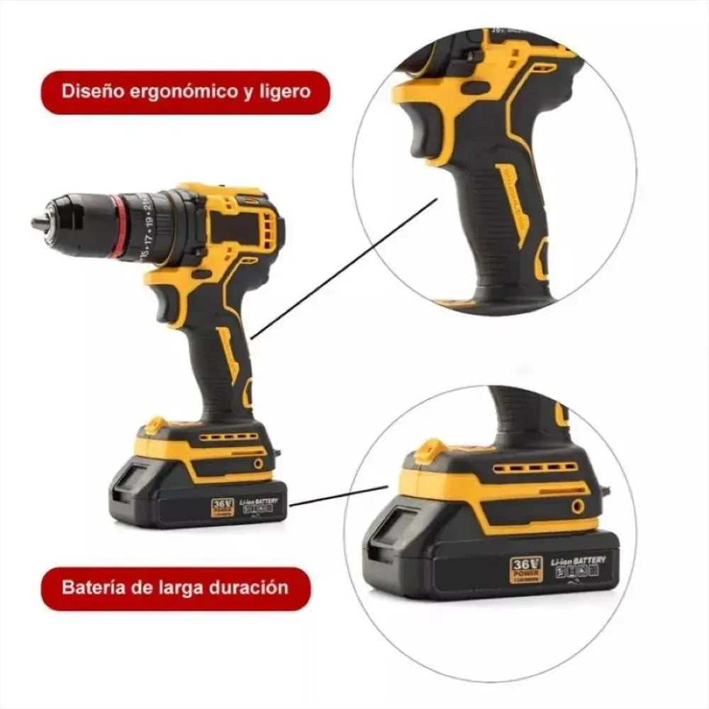 Taladro Inalambrico 36V Kit Completo