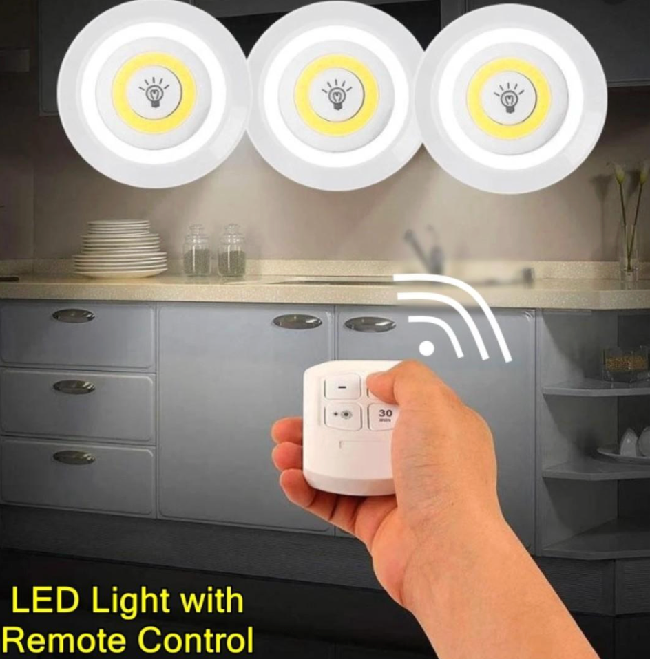 ✨ Set of 3 LED Lights with Remote Control – Wireless Lighting Made Easy