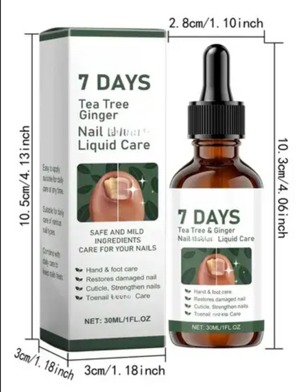 Frasco ámbar de 30 ml con cuentagotas de tratamiento de uñas con árbol de té